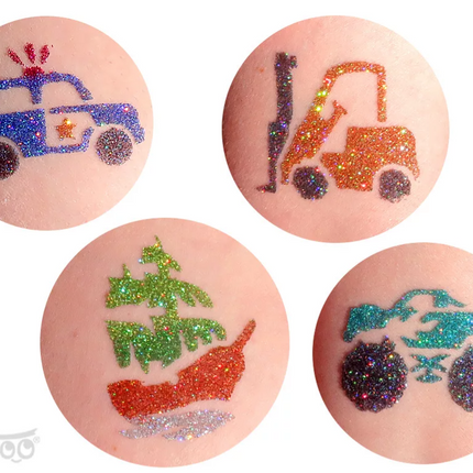 Tytoo Glittertattoo sjablonenset Voertuigen