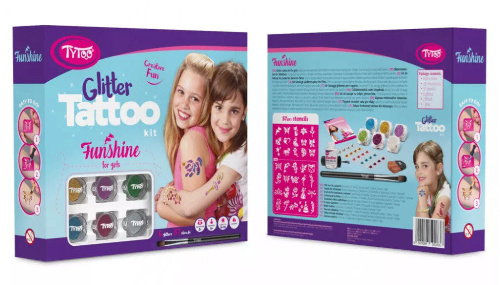 Tytoo Meisjes Glittertattoo set Funshine