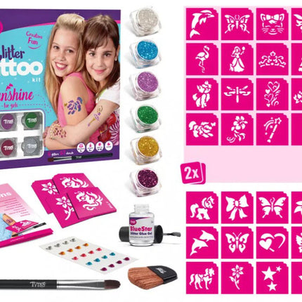 Tytoo Meisjes Glittertattoo set Funshine