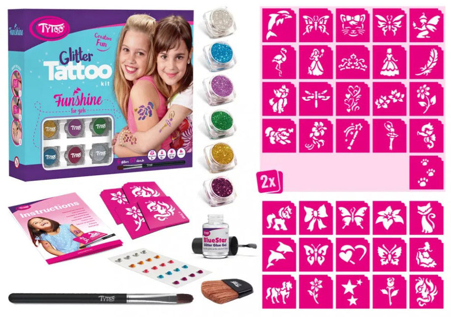 Tytoo Meisjes Glittertattoo set Funshine