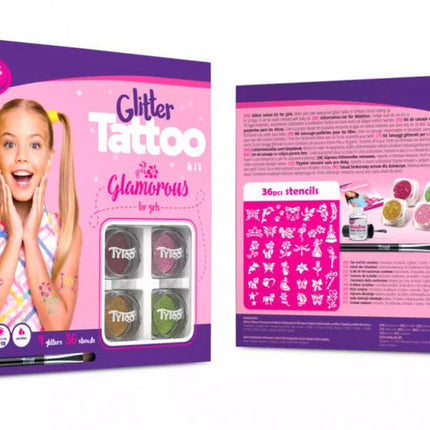 Tytoo Meisjes Glittertattoo set Glamorous
