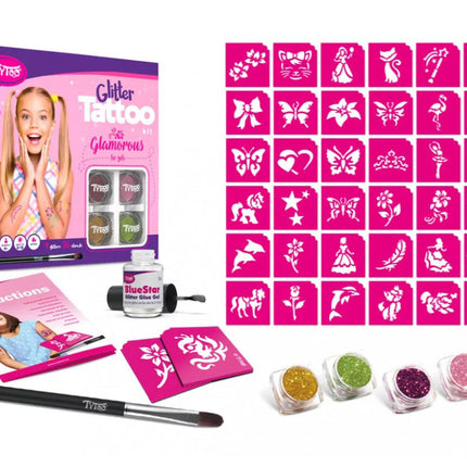 Tytoo Meisjes Glittertattoo set Glamorous