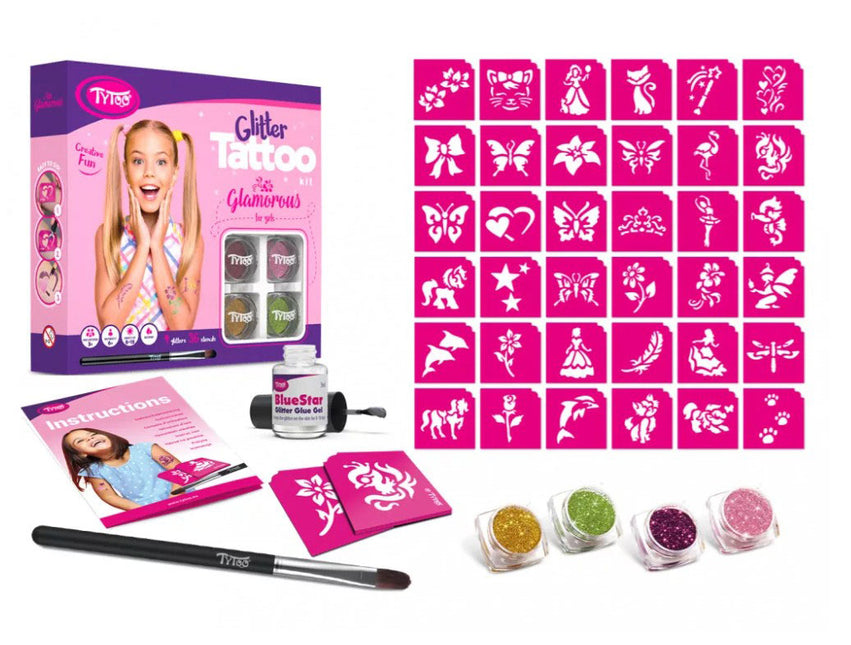 Tytoo Meisjes Glittertattoo set Glamorous