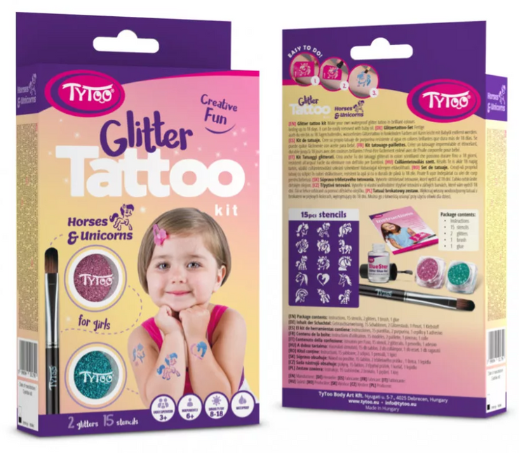 Tytoo Paarden en Unicorns Glittertattoo set
