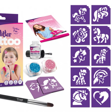 Tytoo Paarden en Unicorns Glittertattoo set
