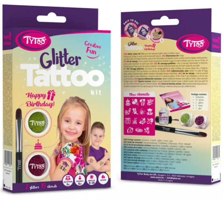 Tytoo Verjaardag Glittertattoo set