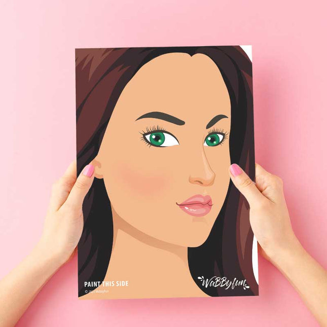 Wabbyfun Schmink Oefenbord A4 Nikki Zijaanzicht Linkshandig