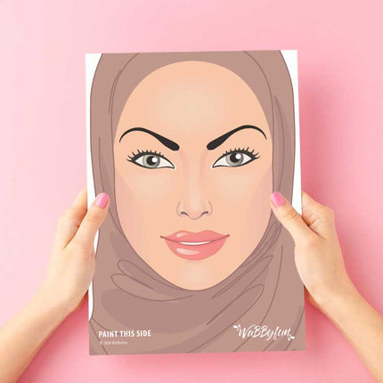 Wabbyfun Schmink Oefenbord A4 vrouwengezicht Ayla