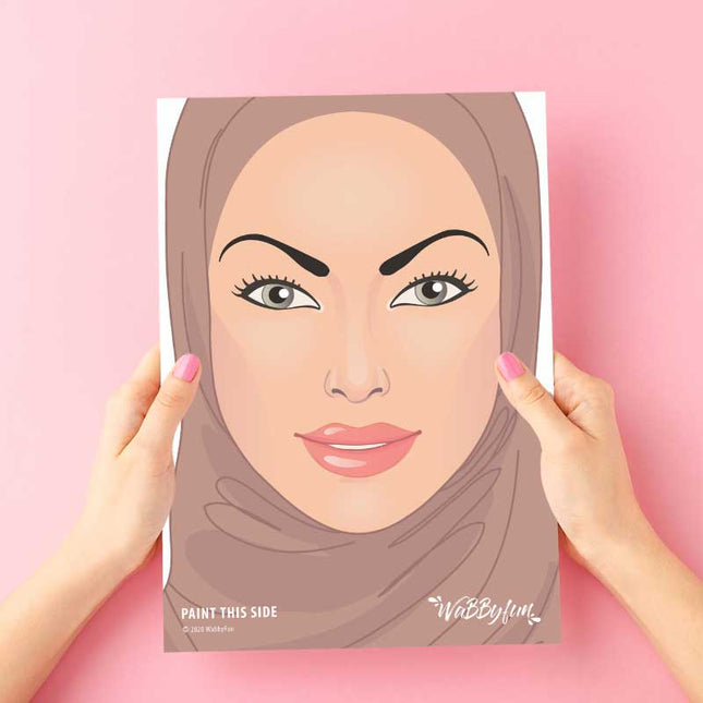 Wabbyfun Schmink Oefenbord A4 vrouwengezicht Ayla