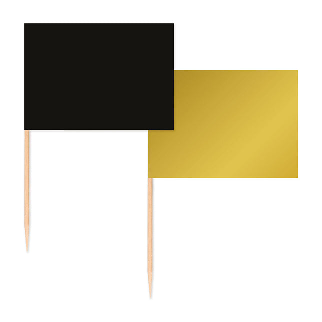 WeFiesta Cocktailprikkers Goud & Zwart 50 stuks