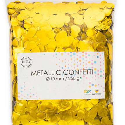 WeFiesta Confetti Metallic Rond Goud 10mm 250 gram