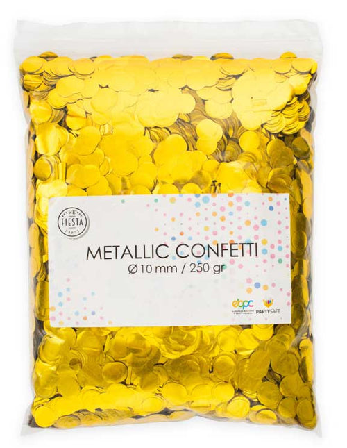 WeFiesta Confetti Metallic Rond Goud 10mm 250 gram
