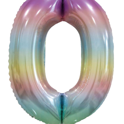 WeFiesta Folieballon 0 Pastel Regenboog 86 cm