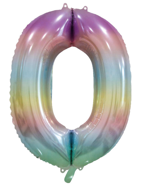 WeFiesta Folieballon 0 Pastel Regenboog 86 cm
