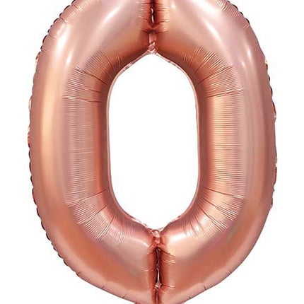 WeFiesta Folieballon 0 Satijn Rose Goud 86 cm