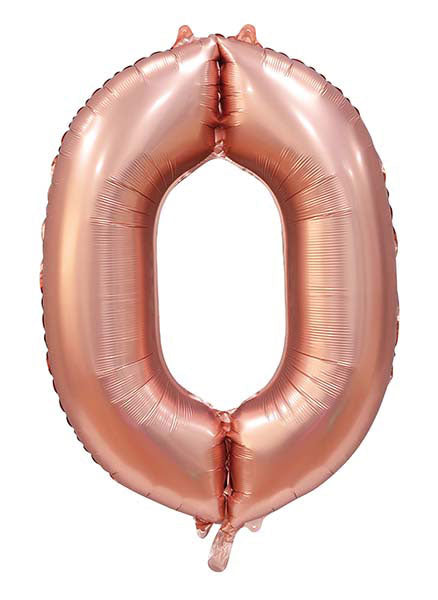 WeFiesta Folieballon 0 Satijn Rose Goud 86 cm