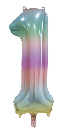 WeFiesta Folieballon 1 Pastel Regenboog 86 cm