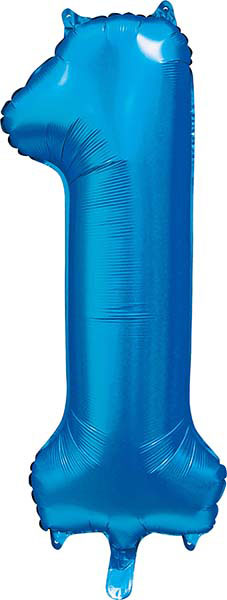WeFiesta Folieballon 1 Satijn Blauw 86 cm