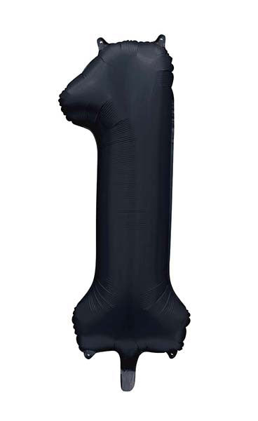 WeFiesta Folieballon 1 Satijn Zwart 86 cm