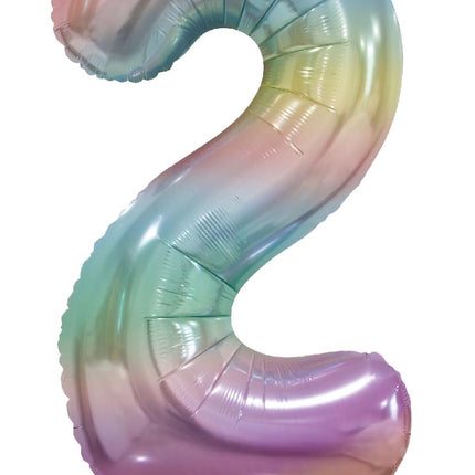 WeFiesta Folieballon 2 Pastel Regenboog 86 cm