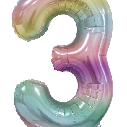 WeFiesta Folieballon 3 Pastel Regenboog 86 cm