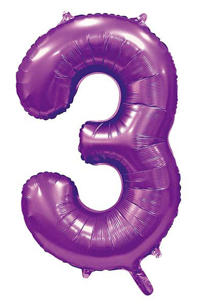 WeFiesta Folieballon 3 Satijn Paars 86 cm
