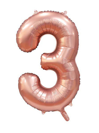 WeFiesta Folieballon 3 Satijn Rose Goud 86 cm