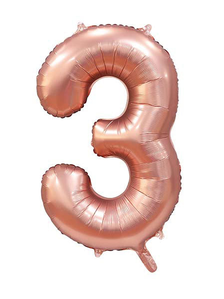 WeFiesta Folieballon 3 Satijn Rose Goud 86 cm