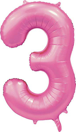 WeFiesta Folieballon 3 Satijn Roze 86 cm