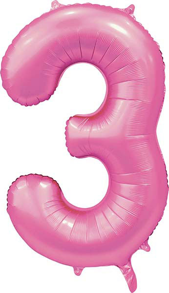 WeFiesta Folieballon 3 Satijn Roze 86 cm