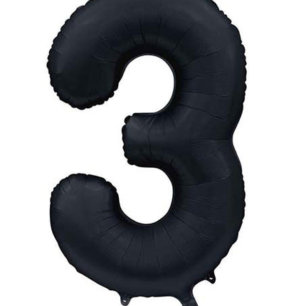 WeFiesta Folieballon 3 Satijn Zwart 86 cm