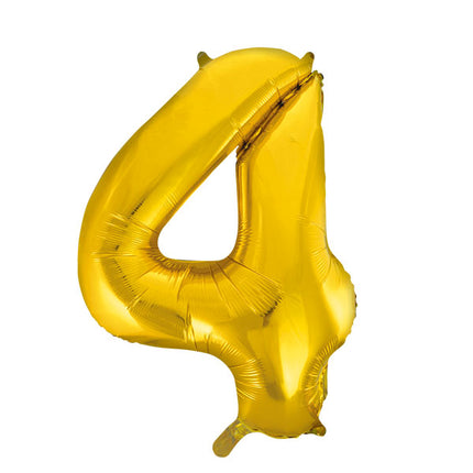WeFiesta Folieballon 4 Goud 86 cm