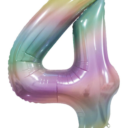 WeFiesta Folieballon 4 Pastel Regenboog 86 cm