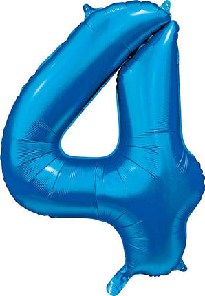 WeFiesta Folieballon 4 Satijn Blauw 86 cm