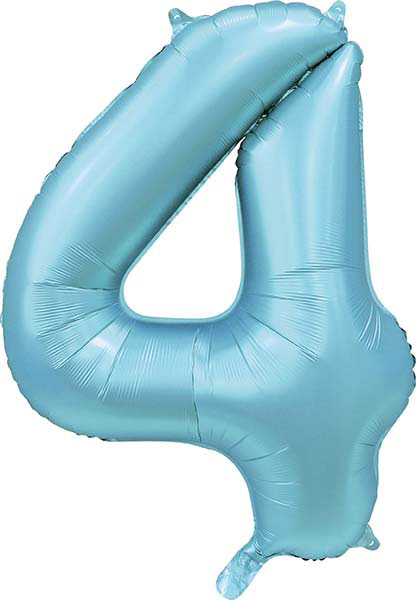 WeFiesta Folieballon 4 Satijn Lichtblauw 86 cm