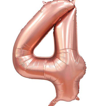 WeFiesta Folieballon 4 Satijn Rose Goud 86 cm