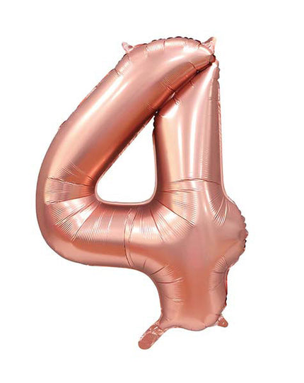 WeFiesta Folieballon 4 Satijn Rose Goud 86 cm