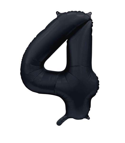 WeFiesta Folieballon 4 Satijn Zwart 86 cm
