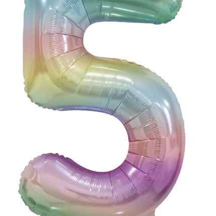 WeFiesta Folieballon 5 Pastel Regenboog 86 cm