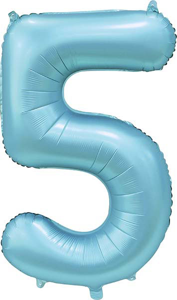 WeFiesta Folieballon 5 Satijn Lichtblauw 86 cm