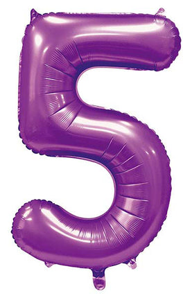 WeFiesta Folieballon 5 Satijn Paars 86 cm