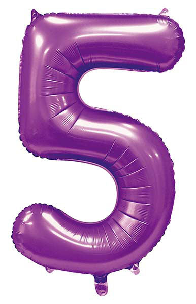 WeFiesta Folieballon 5 Satijn Paars 86 cm