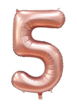 WeFiesta Folieballon 5 Satijn Rose Goud 86 cm