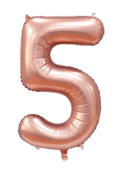 WeFiesta Folieballon 5 Satijn Rose Goud 86 cm