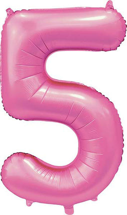 WeFiesta Folieballon 5 Satijn Roze 86 cm