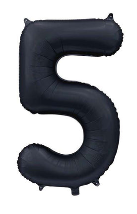 WeFiesta Folieballon 5 Satijn Zwart 86 cm