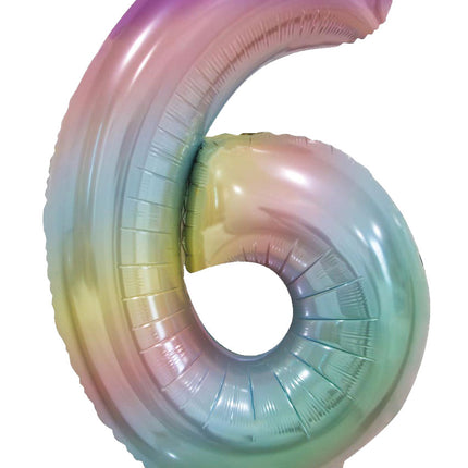 WeFiesta Folieballon 6 Pastel Regenboog 86 cm