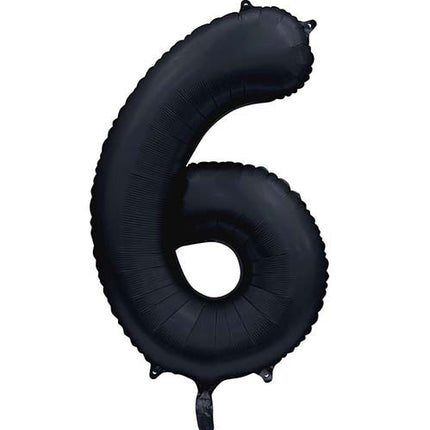 WeFiesta Folieballon 6 Satijn Zwart 86 cm