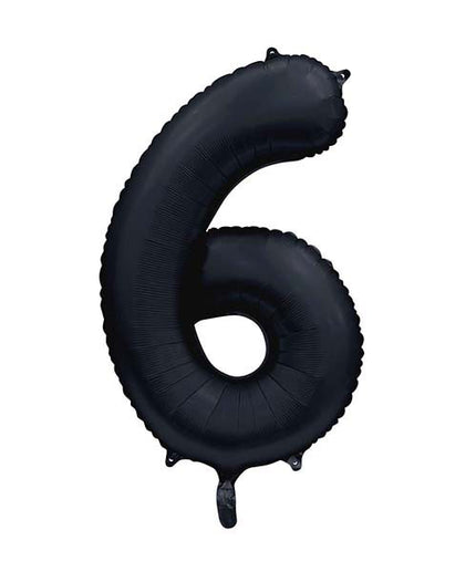 WeFiesta Folieballon 6 Satijn Zwart 86 cm