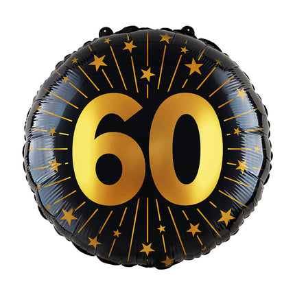 WeFiesta Folieballon 60 Goud Zwart 45 cm
